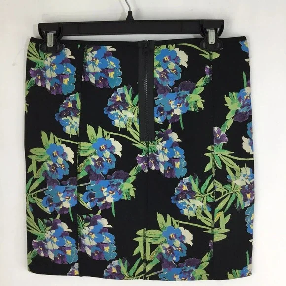 Elizabeth & James Skirt L Floral Whimsigoth Neoprene Dark Fairy Botanical $325 - Picture 7 of 9
